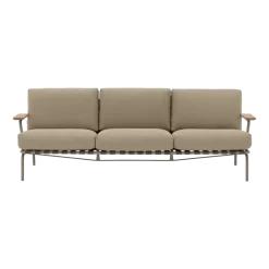 Canapé d'extérieur en acier et tissu taupe 73x218,5cm Settle - Muuto