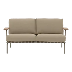 Canapé d'extérieur en acier et tissu taupe 73x152,5cm Settle - Muuto