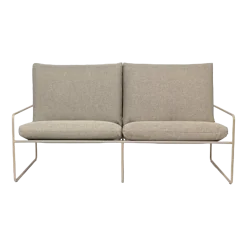 Canapé d'extérieur 2 places en vinyl beige et acier beige 78 x 93 cm Desert Dolce - Ferm Living