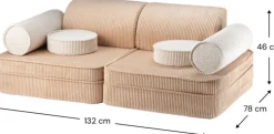Canapé dépliable en velours côtelé brown sugar 136x78x40cm Settle - Wigiwama