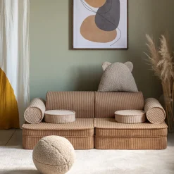 Canapé dépliable en velours côtelé brown sugar 136x78x40cm Settle - Wigiwama