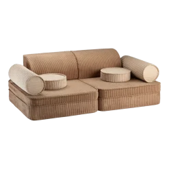 Canapé dépliable en velours côtelé toffee 136x78x40cm Settle - Wigiwama
