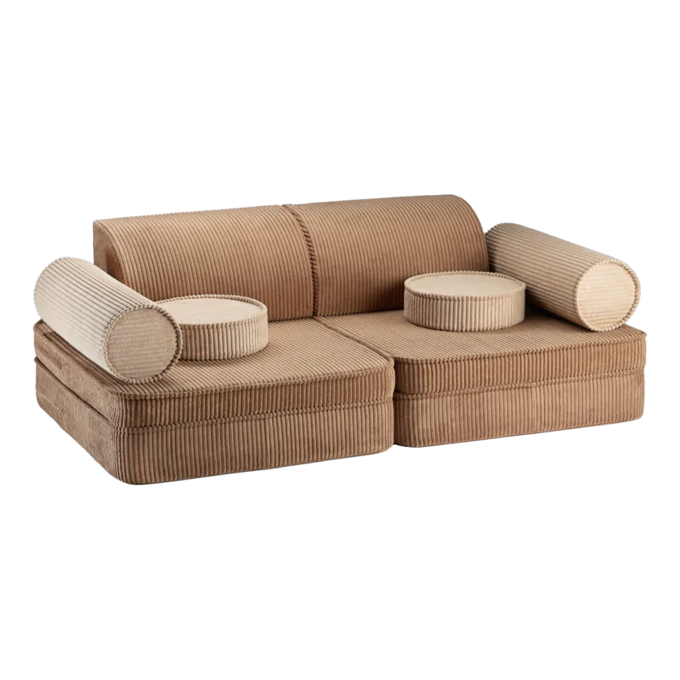 Canapé dépliable en velours côtelé toffee 136x78x40cm Settle - Wigiwama