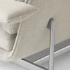 Canapé droit en tissu beige et acier chromé 194x85x70cm Meantime AV30 - &tradition