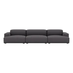 Canapé droit en tissu vancouver 13 et frêne noir 326x92cm Connect Modular - Muuto