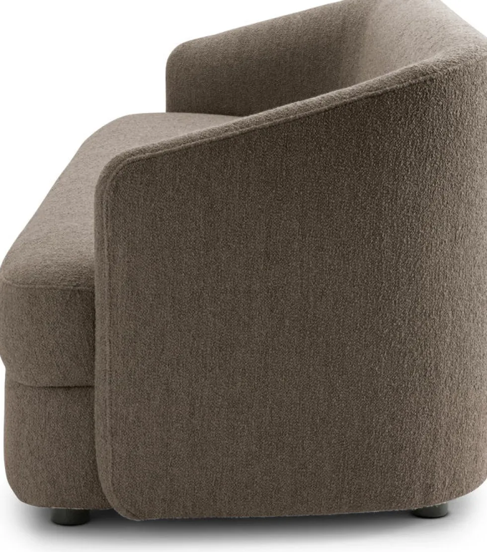 Canapé droit 3 places rembourré barnum dark taupe 220cm Covent - New Works