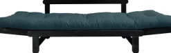 Canapé en bois noir convertible 2 places bleu petrol Beat - Karup Design