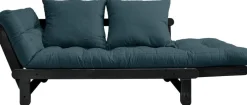 Canapé en bois noir convertible 2 places bleu petrol Beat - Karup Design