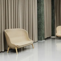 Canapé en chêne et tissu beige 168 cm Hyg - Normann Copenhagen