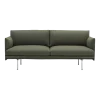 Canapé en mousse et pieds d'aluminium poli brun 2 places Outline - Muuto