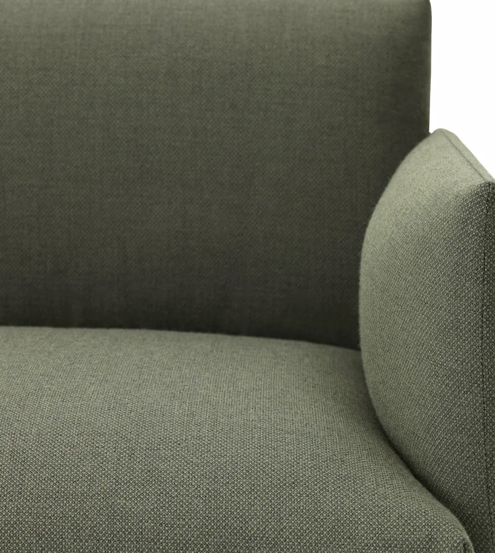 Canapé en mousse et pieds d'aluminium poli brun 2 places Outline - Muuto