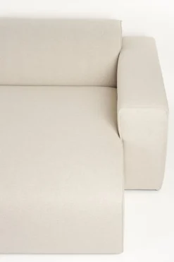 Canapé en polyester beige avec méridienne à droite 350x70x41cm Milka - Zuiver