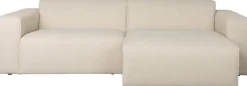 Canapé en polyester beige avec méridienne à droite 247x70x41x63cm Milka - Zuiver