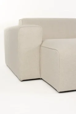 Canapé en polyester beige avec méridienne à gauche 350x70x41cm Milka - Zuiver