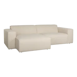 Canapé en polyester beige avec méridienne à gauche 247x70x41x63cm Milka - Zuiver