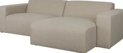 Canapé en polyester cappuccino avec méridienne à droite 247x70x41x63cm Milka - Zuiver
