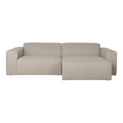Canapé en polyester cappuccino avec méridienne à droite 247x70x41x63cm Milka - Zuiver