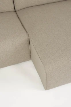 Canapé en polyester cappuccino avec méridienne à droite 247x70x41x63cm Milka - Zuiver