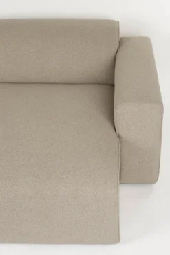 Canapé en polyester cappuccino avec méridienne à droite 247x70x41x63cm Milka - Zuiver