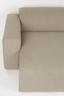 Canapé en polyester cappuccino avec méridienne à gauche 350x70x41cm Milka - Zuiver