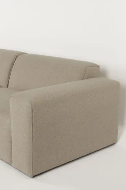 Canapé en polyester cappuccino avec méridienne à gauche 247x70x41x63cm Milka - Zuiver