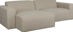 Canapé en polyester cappuccino avec méridienne à gauche 247x70x41x63cm Milka - Zuiver