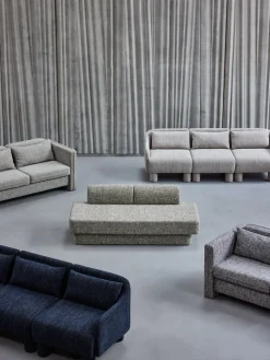 Canapé en tissu bleu foncé 224x83xH74 Elegance - Hübsch