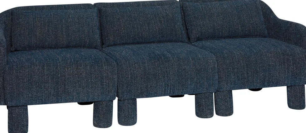 Canapé en tissu bleu foncé 224x83xH74 Elegance - Hübsch