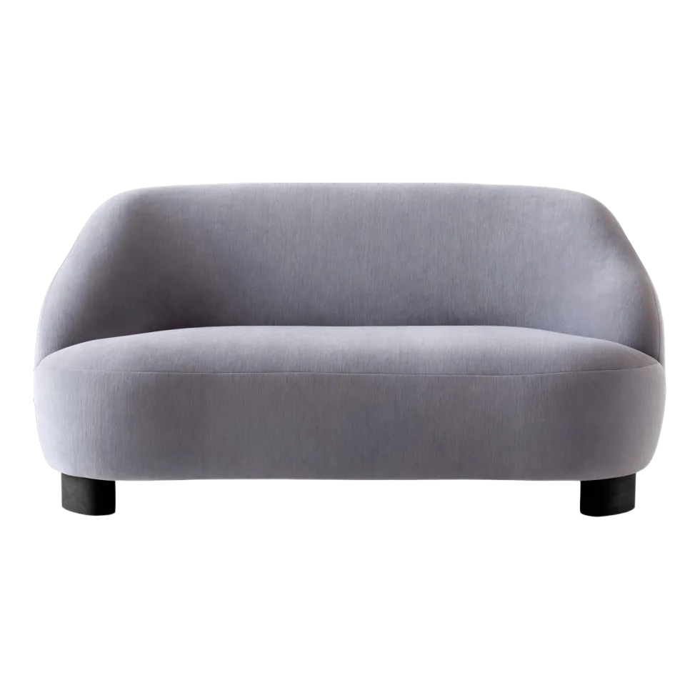 Canapé en tissu Gentle 133 et chêne laqué noir Margas LC3 - &tradition