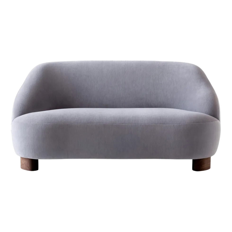 Canapé en tissu Gentle 133 et noyer Margas LC3 - &tradition