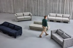 Canapé en tissu gris foncé 178x84x73cm Soba - Hübsch