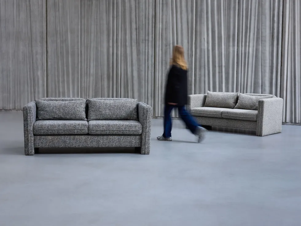 Canapé en tissu gris foncé 178x84x73cm Soba - Hübsch
