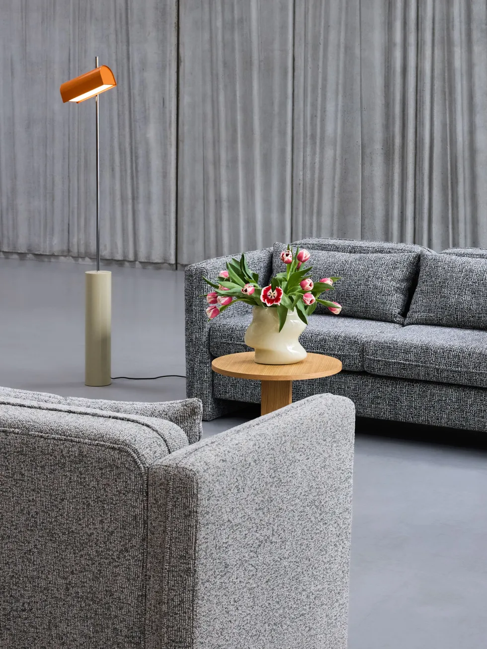 Canapé en tissu gris foncé 178x84x73cm Soba - Hübsch