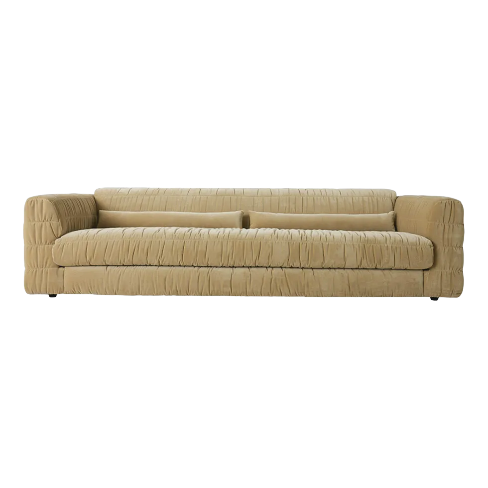Canapé en velours royal velvet crème 274 cm Club Couch - Hkliving