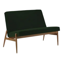 Canapé en velours vert bouteille et frêne foncé 112 cm Fox - 366 Concept