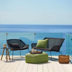 Canapé gris avec coussin d'assise noir Breeze - Cane-Line