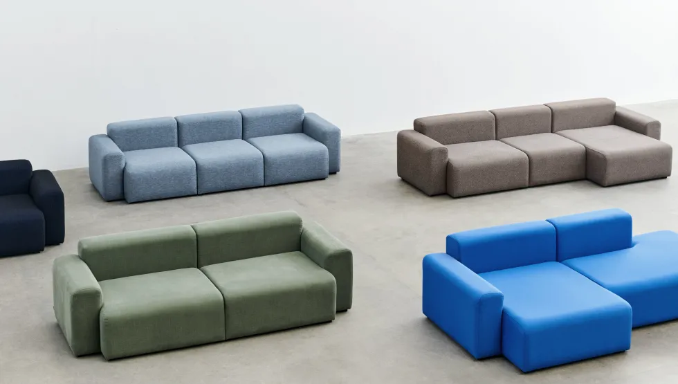 Canapé kaki 2,5 places combinaison 1 linara 100 armrest low Mags 1964 - Hay