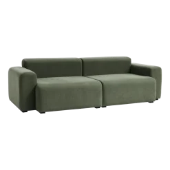 Canapé kaki 2,5 places combinaison 1 linara 100 armrest low Mags 1964 - Hay