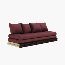 Canapé-lit avec 2 tatami et matelas bordeaux 80x200cm Chico - Karup Design