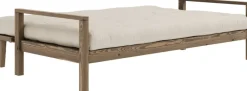 Canapé-lit en bois foncé et tissu beige Knob - Karup Design