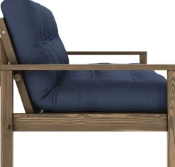 Canapé-lit en bois foncé et tissu navy Knob - Karup Design