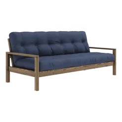 Canapé-lit en bois foncé et tissu navy Knob - Karup Design