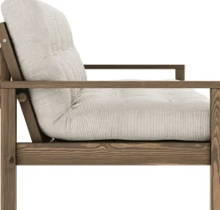 Canapé-lit en bois foncé et velours côtelé ivoire Knob - Karup Design