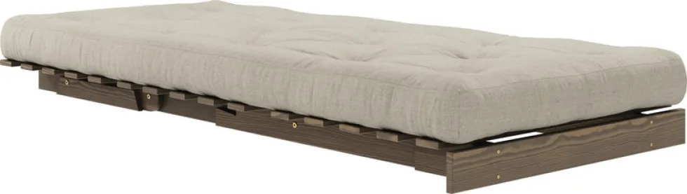 Canapé-lit en pin carob brown et lin 90 x 200 cm Roots - Karup Design