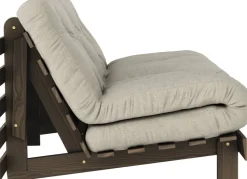 Canapé-lit en pin carob brown et lin 160 x 200 cm Roots - Karup Design
