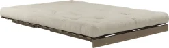 Canapé-lit en pin carob brown et lin 140 x 200 cm Roots - Karup Design
