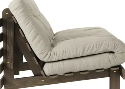 Canapé-lit en pin carob brown et lin 140 x 200 cm Roots - Karup Design