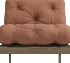Canapé-lit en pin carob brown et tissu argile 90 x 200 cm Roots - Karup Design