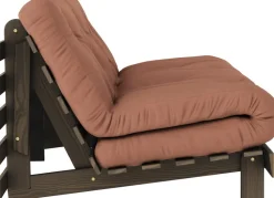 Canapé-lit en pin carob brown et tissu argile 160 x 200 cm Roots - Karup Design
