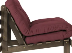 Canapé-lit en pin carob brown et tissu bordeaux 90 x 200 cm Roots - Karup Design